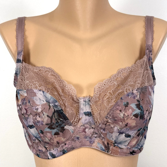 Panache Other - Panache Jasmine Balconnet 6951 Floral Lace Bra - Mauve and Blue